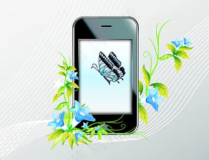 时尚花纹与智能手机 时尚花纹与智能手机