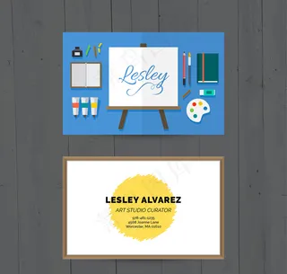 创意绘画工具艺术室名片矢量素材