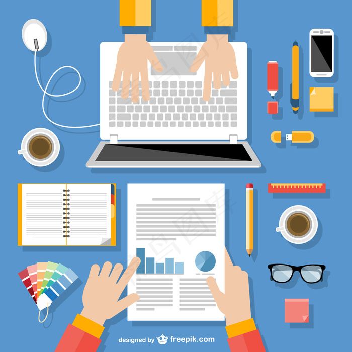 与报告一起工作的设计师