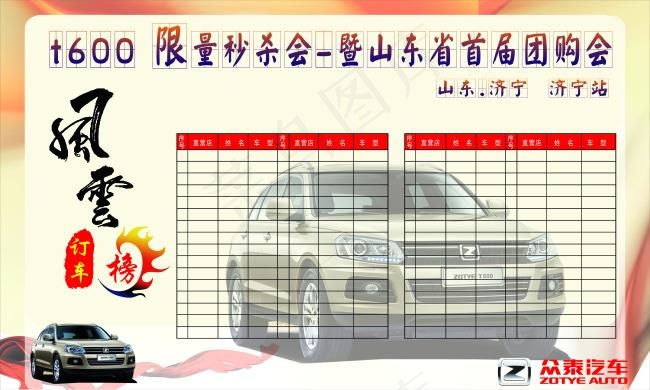 众泰T600风云榜(6299X3780(DPI:40))psd模版下载