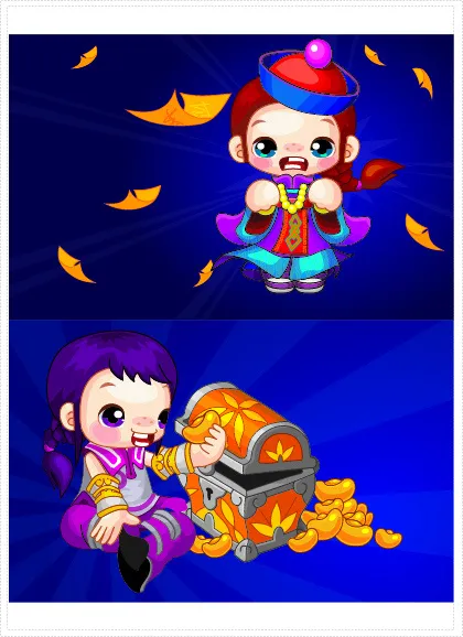 Q版韦小宝ai矢量模版下载