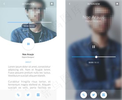 采访者移动手机APP界面UI