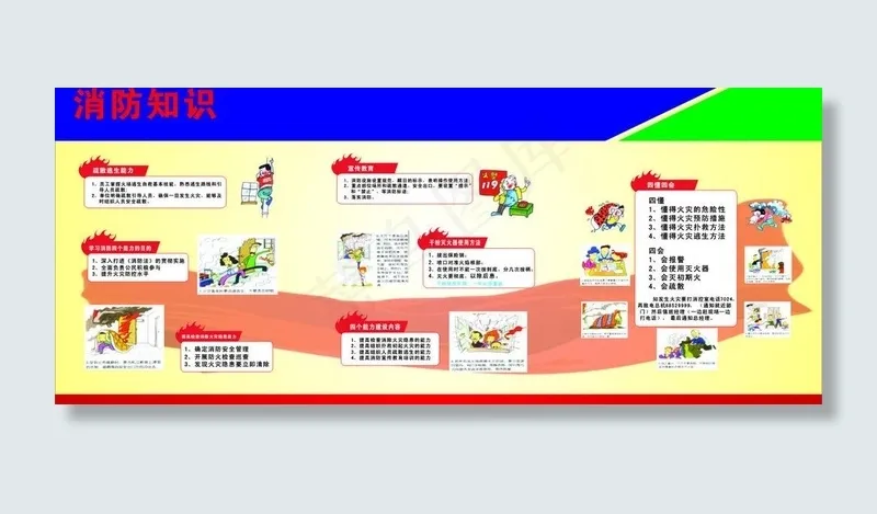 消防知识图片cdr矢量模版下载