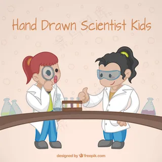 一个好的科学家女孩在一个实验中