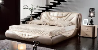 软床背景 休闲真皮软床