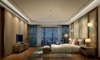 欧式主卧室效果图设计素材