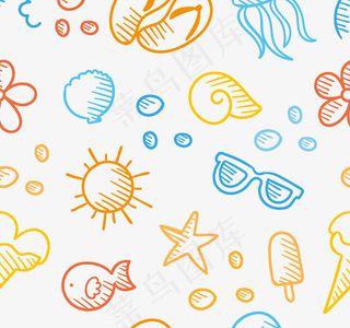 夏季元素无缝背景