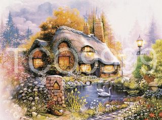 油画 手绘油画 田园风景(50x4...