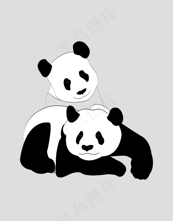 熊猫插画cdr矢量模版下载