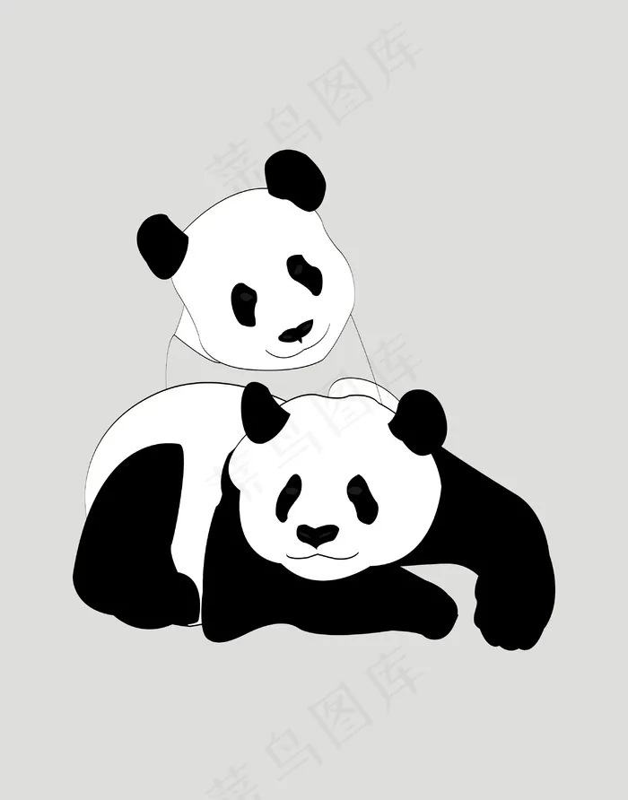 熊猫插画cdr矢量模版下载