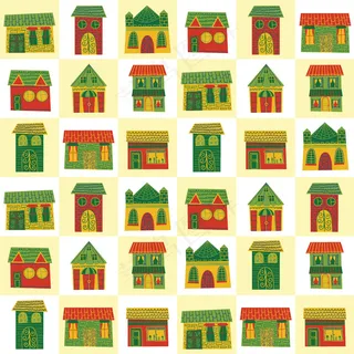 卡通房屋背景矢量素材