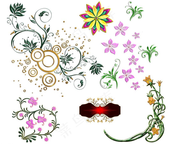 欧式花纹图片(8240X7420(DPI:300))psd模版下载