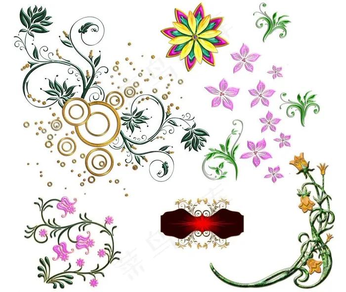 欧式花纹图片(8240X7420(DPI:300))psd模版下载