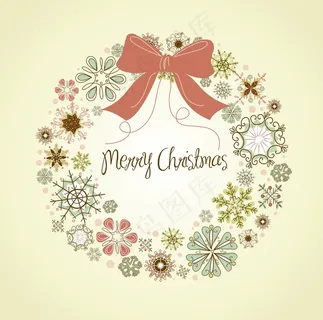 旧货圣诞花圈从雪花