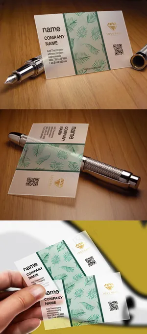 最新手绘简约热带植物叶子创意透明名...