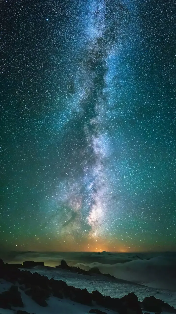 星云下的大海高清摄影图片