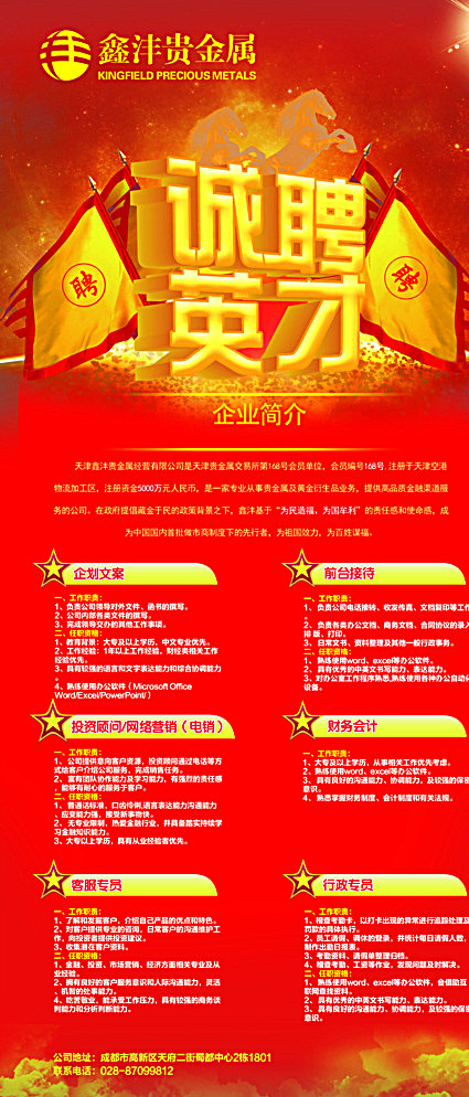 金融投资招聘图片psd模版下载