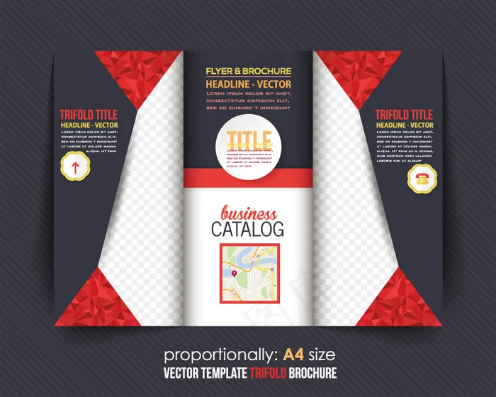 创意图形三折页矢量模板eps,ai矢量模版下载