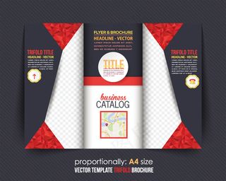 创意图形三折页矢量模板