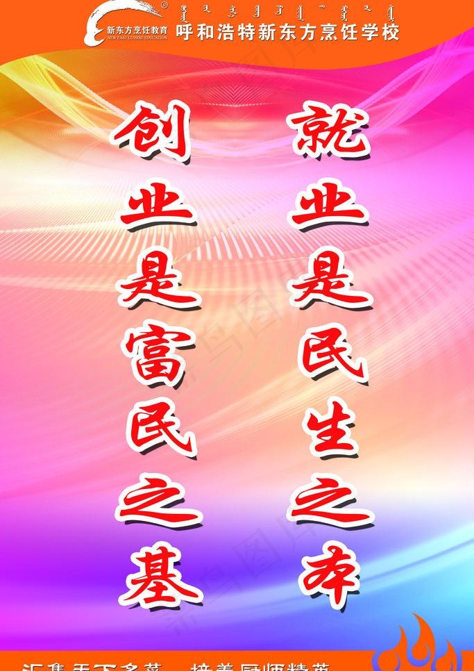 新东方烹饪创业标语图片(3543X5315(DPI:150))psd模版下载