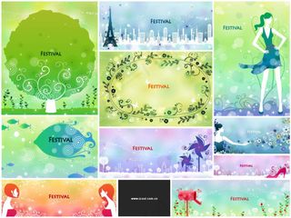 节女性花纹矢量素材2