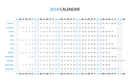 2016猴年日历模板矢量素材V.45(375X322)eps,ai矢量模版下载