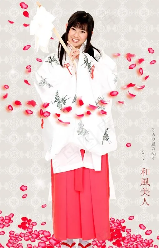 和服美女图片psd模版下载
