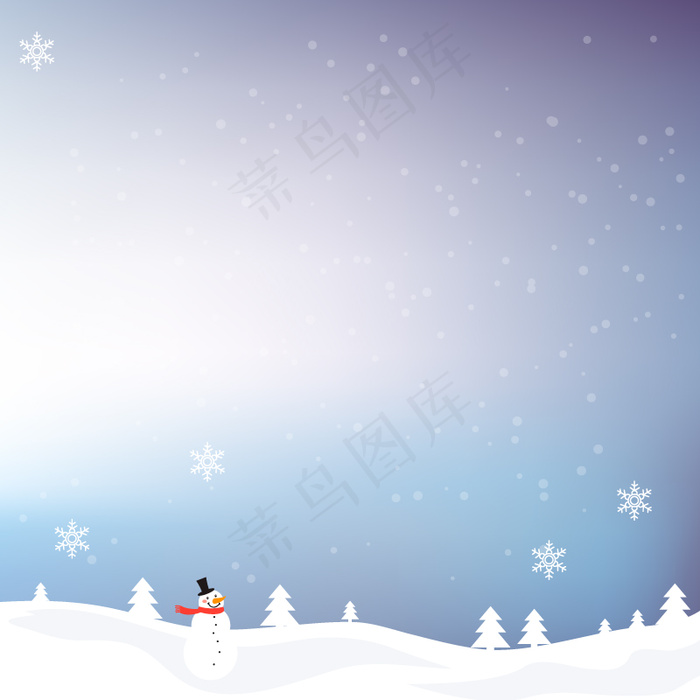 冬季雪人背景矢量素材ai矢量模版下载