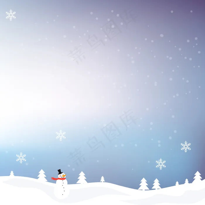 冬季雪人背景矢量素材ai矢量模版下载