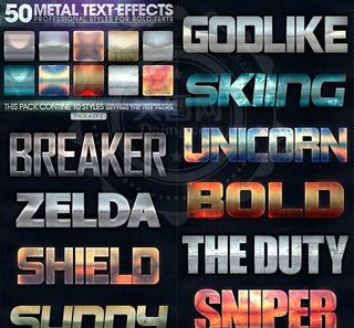 金属颓废质感的艺术字样式V4