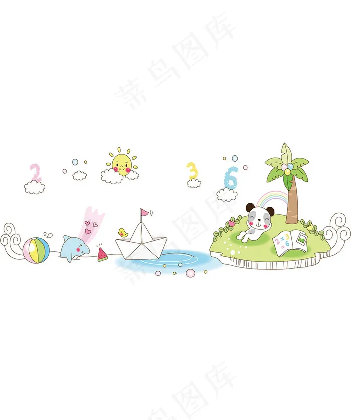 可爱卡通素材图片ai矢量模版下载