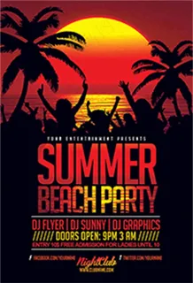 夏天海滩创意海报素材下载