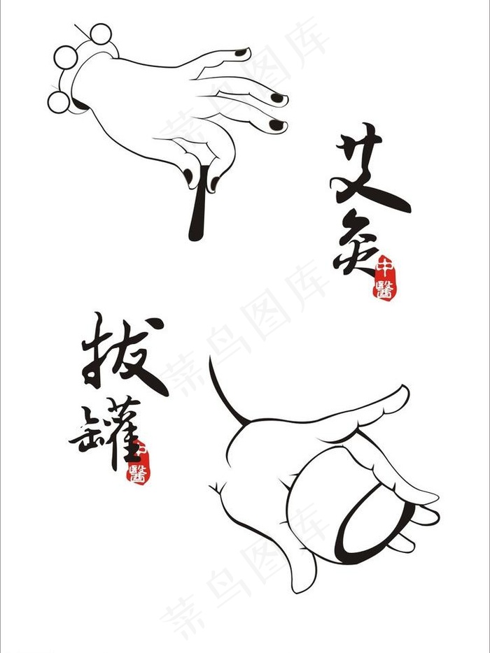 中医艾灸图片cdr矢量模版下载