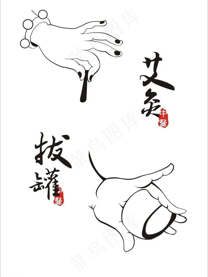 中医艾灸图片cdr矢量模版下载