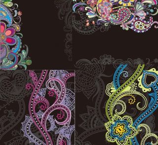 四款精美花纹背景矢量素材