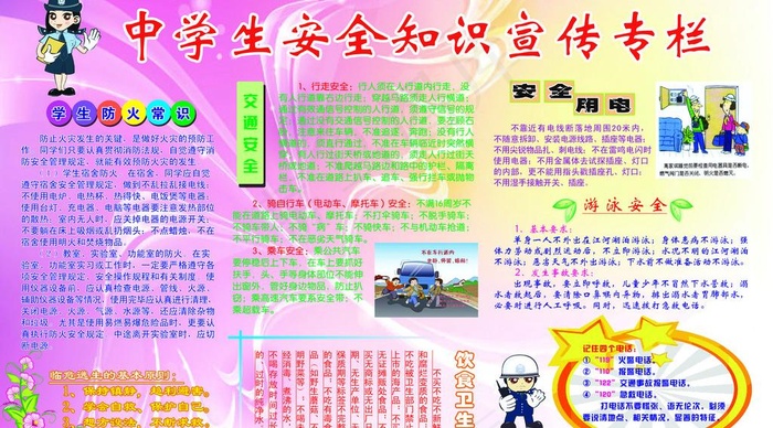 中学生安全知识宜传专栏图片