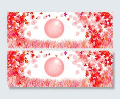 红色的树叶以及枫叶小草