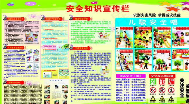 安全知识宣传栏 防震减灾版报图片