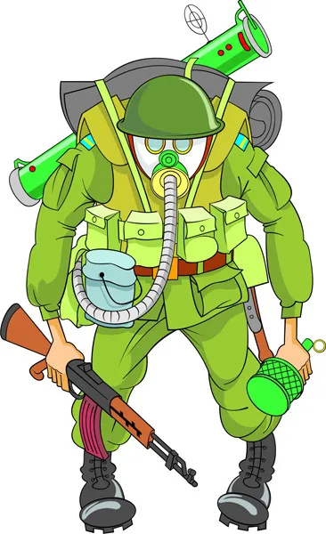 矢量卡通的士兵cdr矢量模版下载