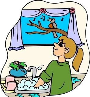 生活写真 洗碗 矢量素材 EPS_...