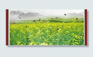 油菜花 风景画图片