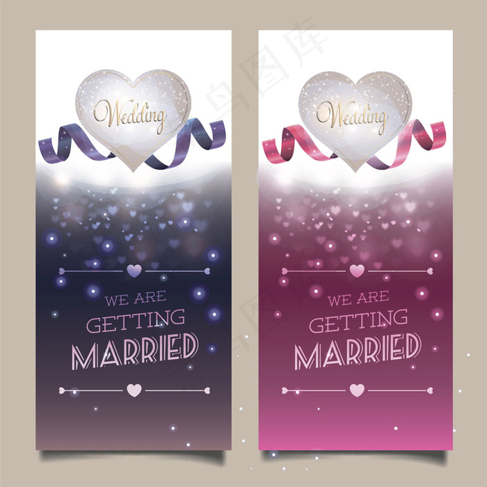 婚礼贺卡模板矢量素材