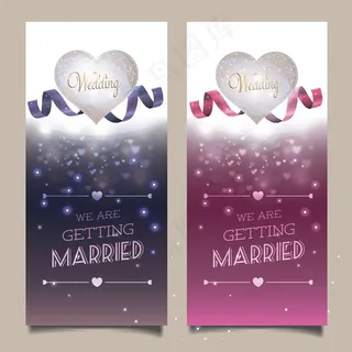 婚礼贺卡模板矢量素材