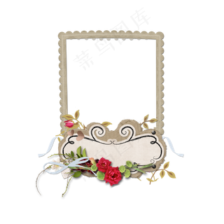 夏天浪漫边框花卉艺术字免扣PNG素...