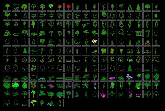 CAD植物立面图例大全