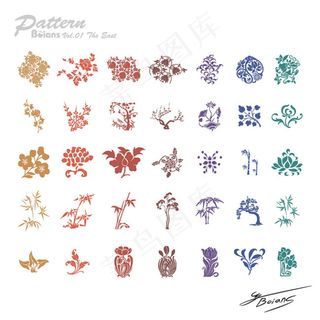 中国传统花竹图案