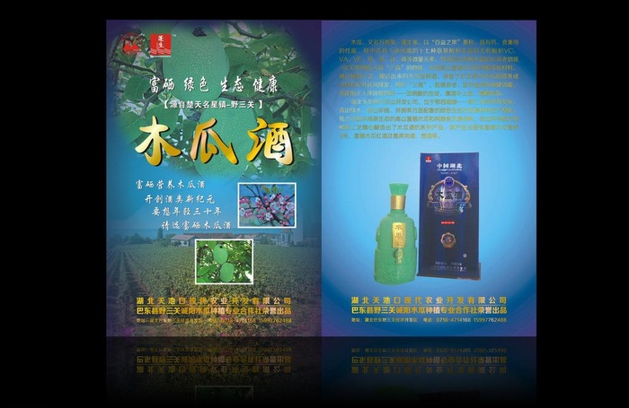 恩施巴东青木瓜酒宣传图片(145X214)cdr矢量模版下载