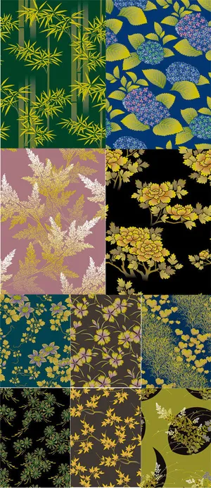 植物风格背景矢量图形