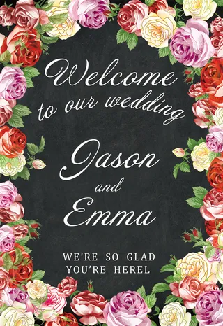 手绘花主题水牌