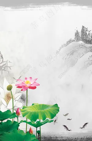 中国风荷叶图